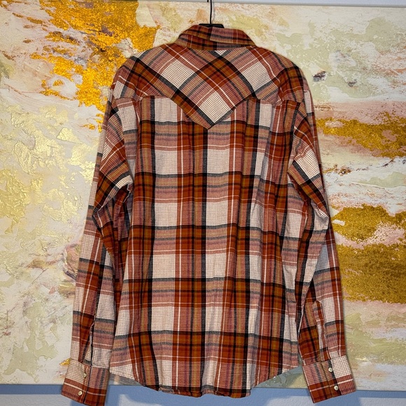 Wrangler Retro Multicolor Plaid Pearl Snap Western Shirt XL - Picture 5 of 5